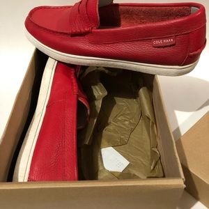 Cole Haan pinch loafer- red lthr/white- 10.5
